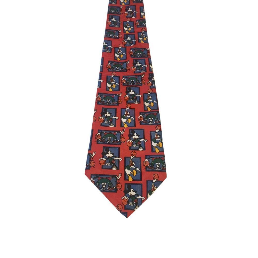 MICKEY UNLIMITED MICKEY & FRIENDS PLAY BASKETBALL NECKTIE TIE COACH SPORTS FUN